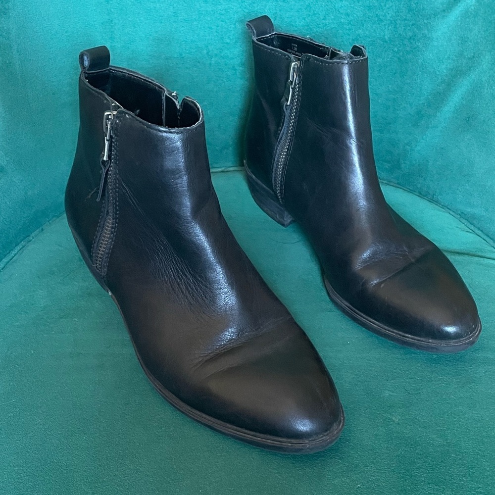 Ralph Lauren Black Leather Ankle Bootie